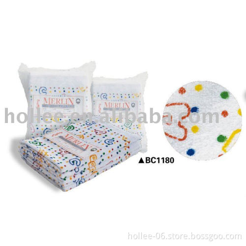 baby towel and printed napkin